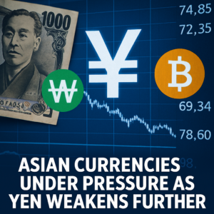 Financial Newsroom with Asian Currencies